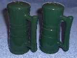 Frankoma ringed shakers glazed forest green